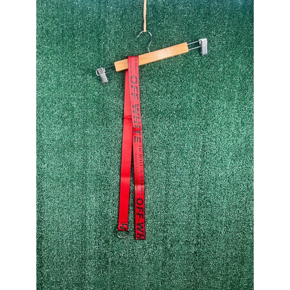 Off-White Industrial Belt Red Black Logo Webbing D-Ring Streetwear Accessory